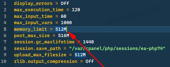Increase PHP memory limit using the php.ini file