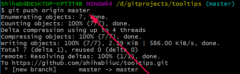 Push local project to GitHub repository using Git Bash