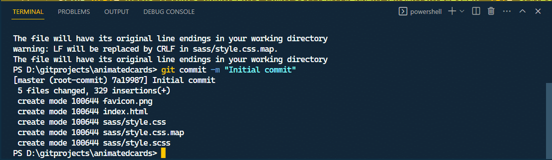 git commit -m, commit changes