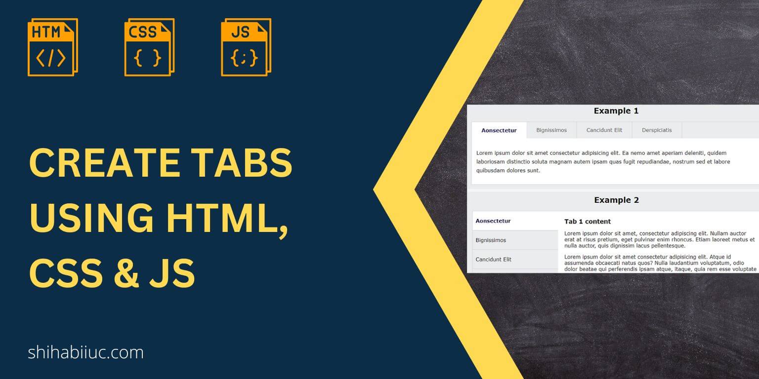 Create tabs using HTML, CSS & JavaScript